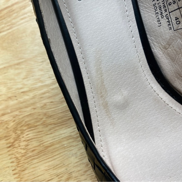 UGG AUSTRALIA Anaya Black Plaited Leather Pointed Toe Kitten Heels Pumps Sz AU 9 - Picture 12 of 13